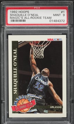 1992 Hoops Magic's Shaquille O'Neal ROOKIE #1 PSA 9 MINT
