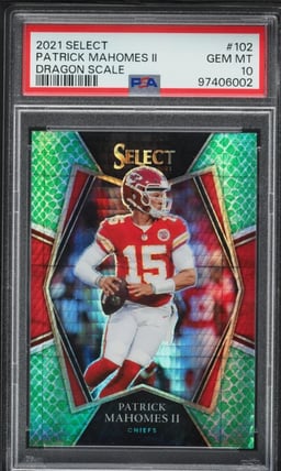 2021 Select Premier Level Dragon Scale Patrick Mahomes II /89 #102 PSA 10