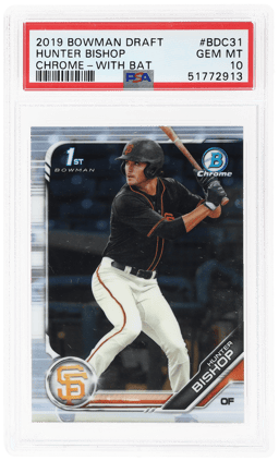 2019 Bowman Draft Chrome With Bat Hunter Bishop #BDC31 PSA 10