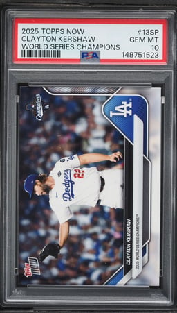 2025 Topps Now Los Angeles Dodgers World Series Champions Clayton Kershaw #13SP PSA 10 GEM MINT