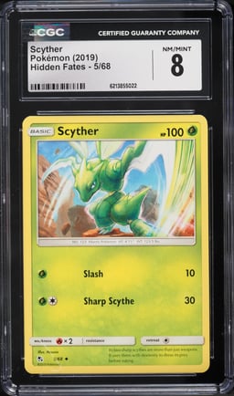 2019 Pokemon Hidden Fates Scyther #5 CGC 8 NM-MT