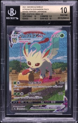 2021 Pokemon Japanese Sword & Shield Eevee Heroes Alt Art Leafeon VMAX #89 BGS 10 PRISTINE