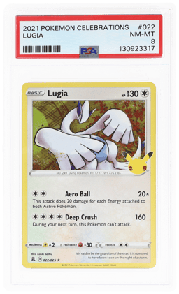 2021 Pokemon Sword and Shield Celebrations Lugia #022 PSA 8