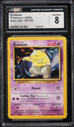 1999 Pokemon Base Set Drowzee #49 CGC 8 NM-MT