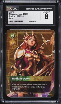 2025 Riftbound League Of Legends LoL Origins Leona #261 CGC 8 NM-MT