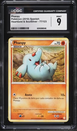 2010 Pokemon Spanish Heartgold & Soulsilver Phanpy #77 CGC 9 MINT