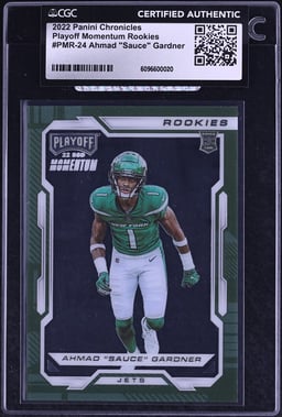 2022 Panini Chronicles Playoff Momentum Ahmad Sauce Gardner ROOKIE #PMR-24 CGC AUTH