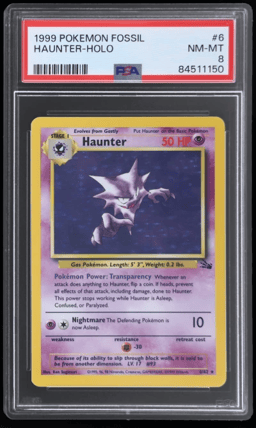 1999 Pokemon Fossil Holo Haunter #6 PSA 8