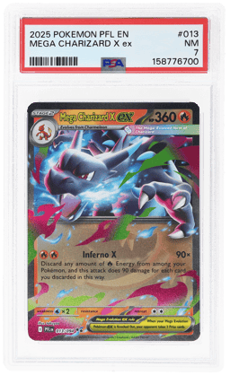 2025 Pokemon Mega Evolution Phantasmal Flames Mega Charizard X Ex #013 PSA 7