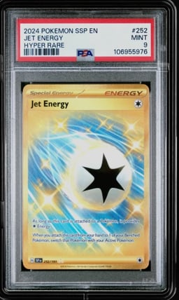 2024 POKEMON SSP EN-SURGING SPARKS HYPER RARE #252 JET ENERGY PSA 9