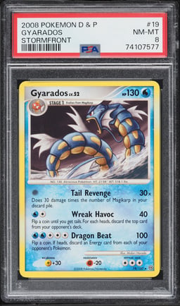 2008 Pokemon Diamond & Pearl Stormfront Gyarados #19 PSA 8 NM-MT