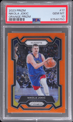 2023 Panini Prizm Orange Prizm Nikola Jokic #17 16/49 PSA 10