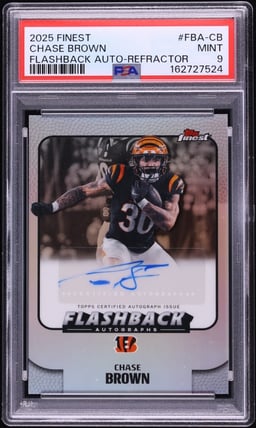 2025 Finest Flashback Refractor Chase Brown AUTO #FBA-CB PSA 9 MINT