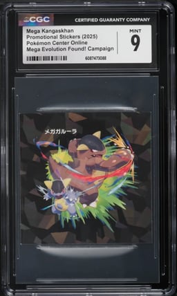2025 Pokemon Japanese Online Promo Stickers Mega Evolution Found! Mega Kangaskhan CGC 9 MINT