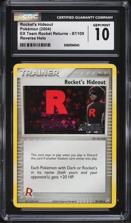 2004 Pokemon EX Team Rocket Returns Reverse Holo Rocket's Hideout #87 CGC 10 GEM MINT