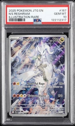 2025 POKEMON JTG EN-JOURNEY TOGETHER ILLUSTRATION RARE #167 N'S RESHIRAM PSA 10