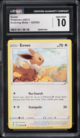 2021 Pokemon Sword & Shield Evolving Skies Eevee #125 CGC 10 GEM MINT