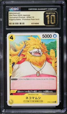 2024 One Piece Tournament Promos Flagship Battle Promotion Vol6 Nekomamushi CGC 10 PRISTINE