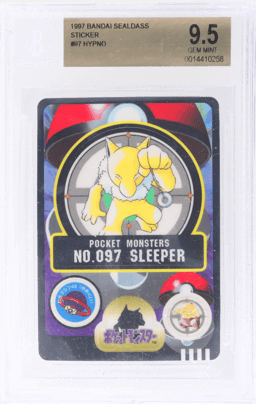1997 Pokemon Bandai Sealdass Sticker Hypno #97 BGS 9.5