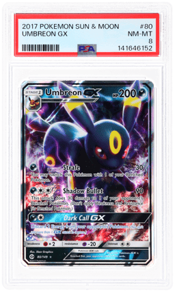2017 Pokemon Sun and Moon Umbreon Gx #80 PSA 8
