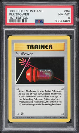 1999 Pokemon Base Set 1st Edition Pluspower #84 PSA 8 NM-MT