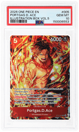 2026 One Piece Promo Illustration Box Volume 5 Portgas D. Ace #ST15-005 PSA 10