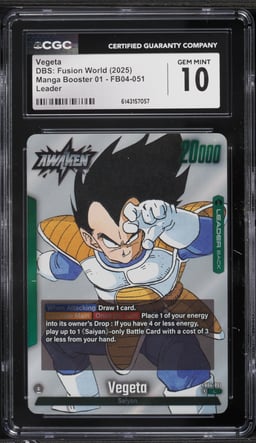 2025 Dragon Ball Super Fusion World Manga Booster 01 Leader Vegeta #FB04-051 CGC 10 gem mint