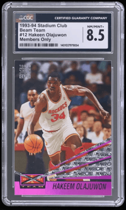 1993 Stadium Club Beam Team Members Only Hakeem Olajuwon #BT12 CGC 8.5