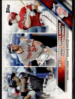 2016 2015 National League Batting Average Leaders: Paul Goldschmidt / Dee Gordon / Bryce Harper #338 Topps