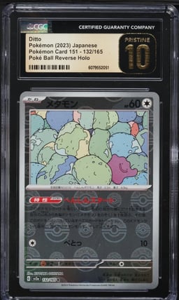 2023 Pokemon Japanese SV Card 151 Poke Ball Reverse Holo Ditto #132 CGC 10