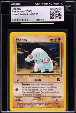2000 Pokemon Neo Genesis Phanpy #43 CGC AUTH