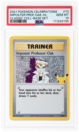 2021 Pokemon Celebrations Classic Collection Holo Impostor Professor Oak #73 PSA 10