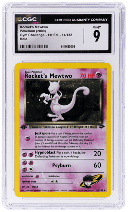 2000 Pokemon Gym Challenge 1st Edition Holo Rocket's Mewtwo #14 CGC 9