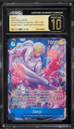 2025 One Piece A Fist Of Divine Speed Alt Art Sanji #OP11-051 CGC 10 PRISTINE
