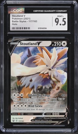 2021 Pokemon Sword & Shield Battle Styles Stoutland V #117 CGC 9.5 MINT+