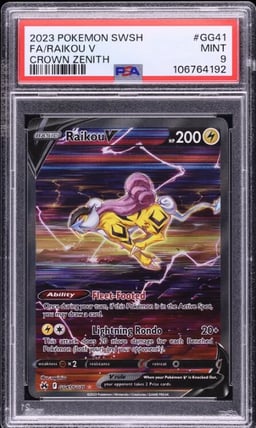 2023 Pokemon Sword & Shield Crown Zenith Alt Art Raikou V #GG41 PSA 9 MINT