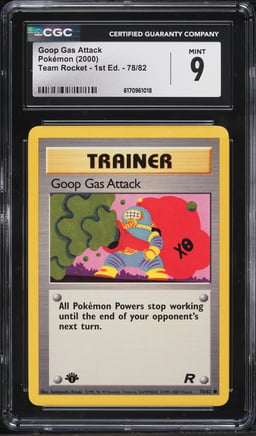 2000 Pokemon Team Rocket 1st Edition Goop Gas Attack #78 CGC 9 MINT