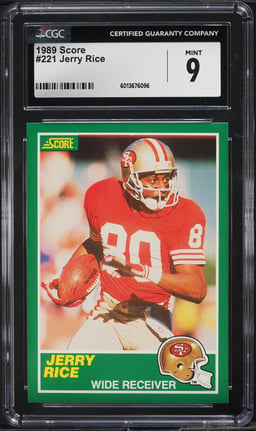 1989 Score Football Jerry Rice #221 CGC 9 MINT