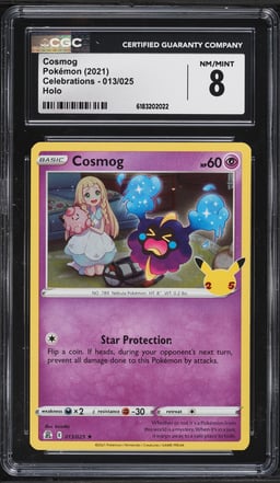 2021 Pokemon Sword & Shield Celebrations Holo Cosmog #13 CGC 8 NM-MT