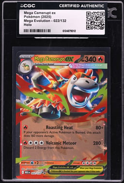2025 Pokemon Mega Evolution Holo Mega Camerupt ex #22 CGC AUTH