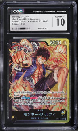2023 One Piece Japanese Three Brothers Leader Foil Monkey D. Luffy CGC 10 GEM MINT