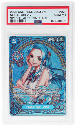 2026 One Piece Heroines Edition Special Alternate Art Nefeltari Vivi #EB03024 PSA 10