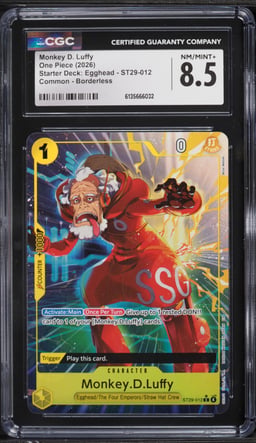 2026 One Piece Starter Deck Egghead Borderless Alt Art Monkey D Luffy #ST29-012 CGC 8.5 NM-MT+