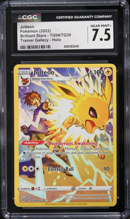 2022 Pokemon Sword & Shield Brilliant Stars CHR Jolteon #TG04 CGC 7.5 NRMT+