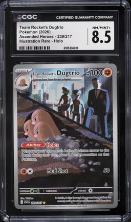 2026 Pokemon Mega Evolution Ascended Heroes IR Team Rocket's Dugtrio #239 CGC 8.5 NM-MT+