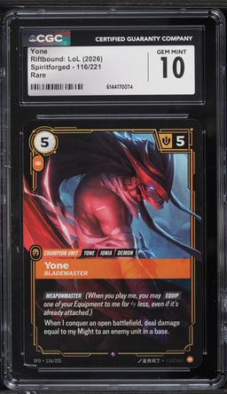 2026 Riftbound League Of Legends Spiritforged Yone #116 CGC 10 GEM MINT
