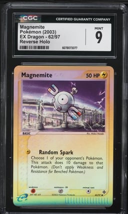 2003 Pokemon EX Dragon Reverse Holo Magnemite #62 CGC 9 MINT
