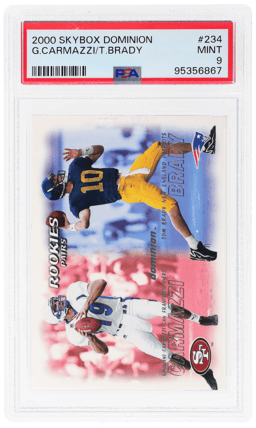 2000 Skybox Dominion Rookies Pairs Tom Brady/Giovanni Carmazzi #234 PSA 9
