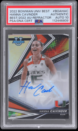 2022 Bowman's Best University Best of '22 Autograph Refractor Hanna Cavinder #BOAHAC PSA Auth