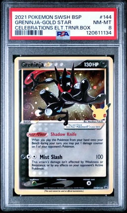 2021 POKEMON SWSH BLACK STAR PROMO #144 GRENINJA-GOLD STAR PSA 8